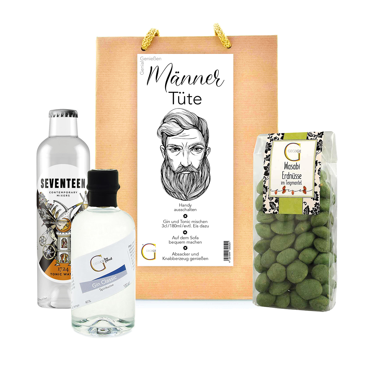 Geschenkset "Männer Tüte mit Gin Tonic" Bild: Geschenkset "Männer Tüte mit Gin Tonic"