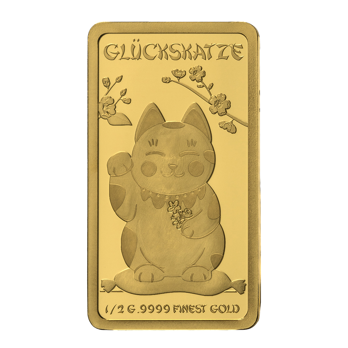 Goldplättchen "Glückskatze"