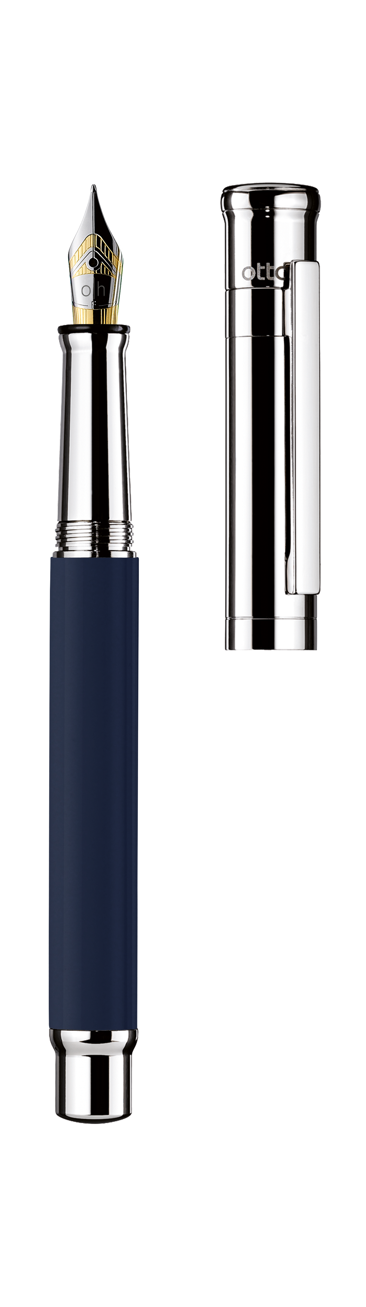 ottohutt-produktbilder_018-11242-design04-Fountain-Pen-blau-glanz-offen Bild: Füllfederhalter "Design 4"