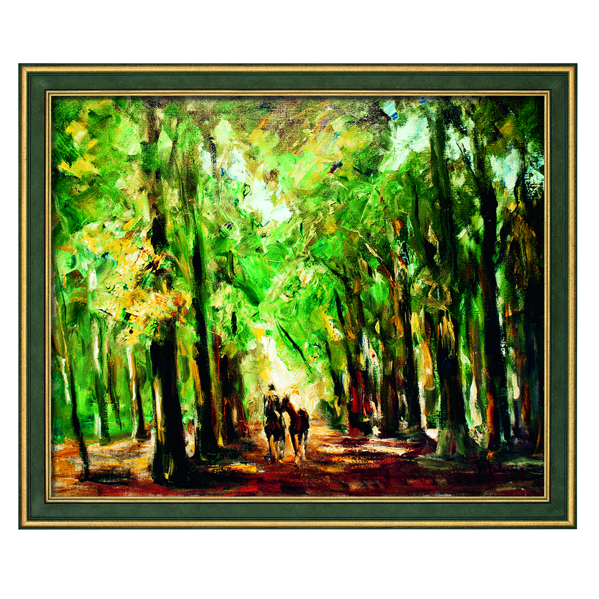 0717123_R1_SL01_1200x1200 Bild: Max Liebermann: Bild "Reiter im Tiergarten", gerahmt