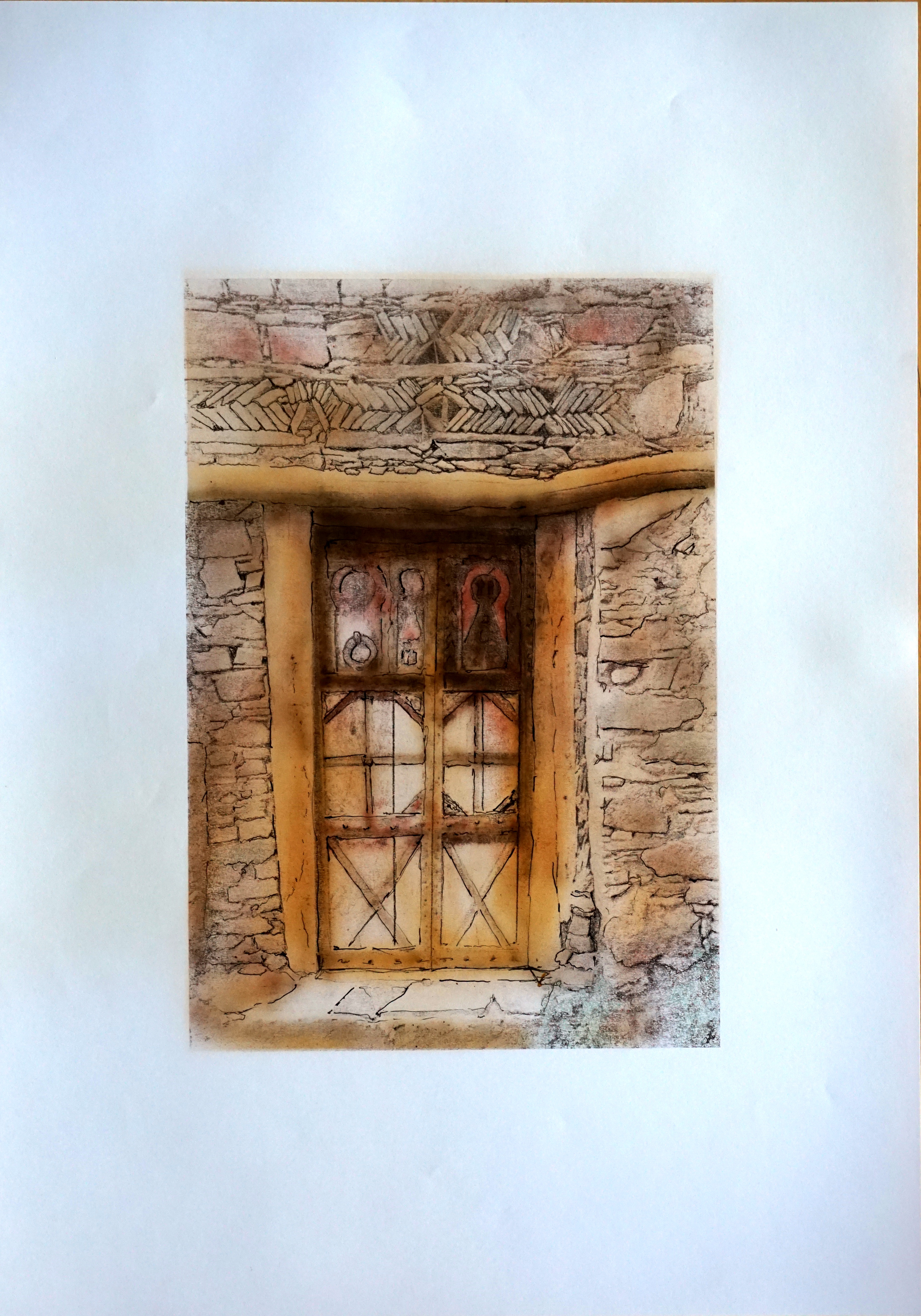 Tuer-II-Agadir-Tirzourgane_nitrofotage-tusche-acryl-papier_b-50-x-h-70-cm-blattgroesse_250-euro Bild: