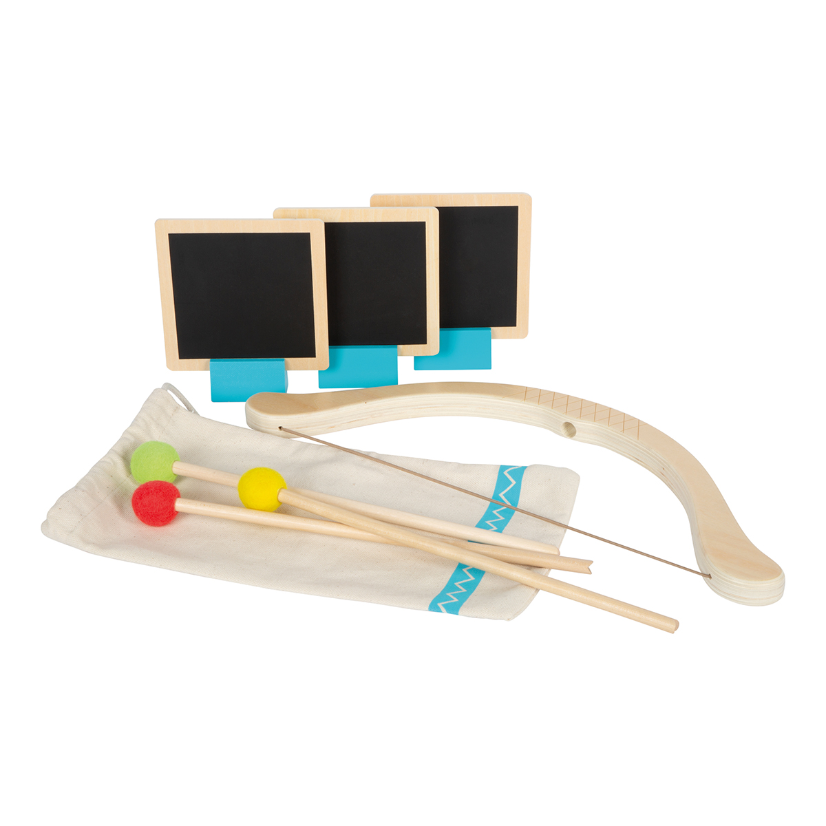 12478_small_foot_Pfeil_und_bogen_Active_3Pfeile_Beutel_Schilder_Bogen Bild: