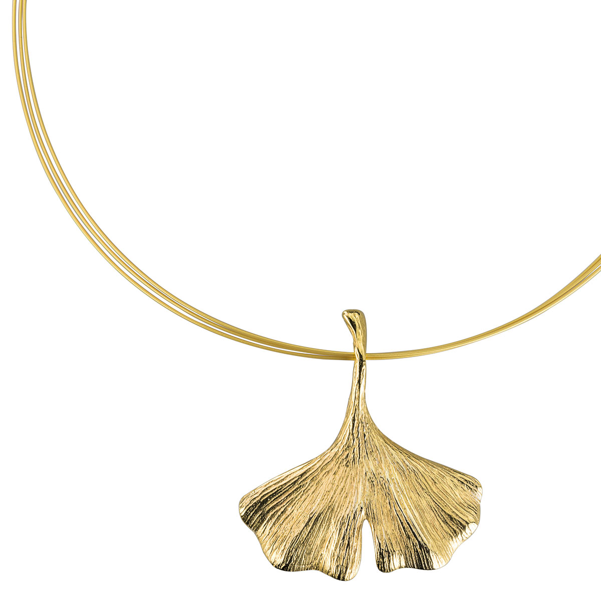 Collier-Ginko-gold Bild: Ginkgo-Collier in 925er-Sterlingsilber