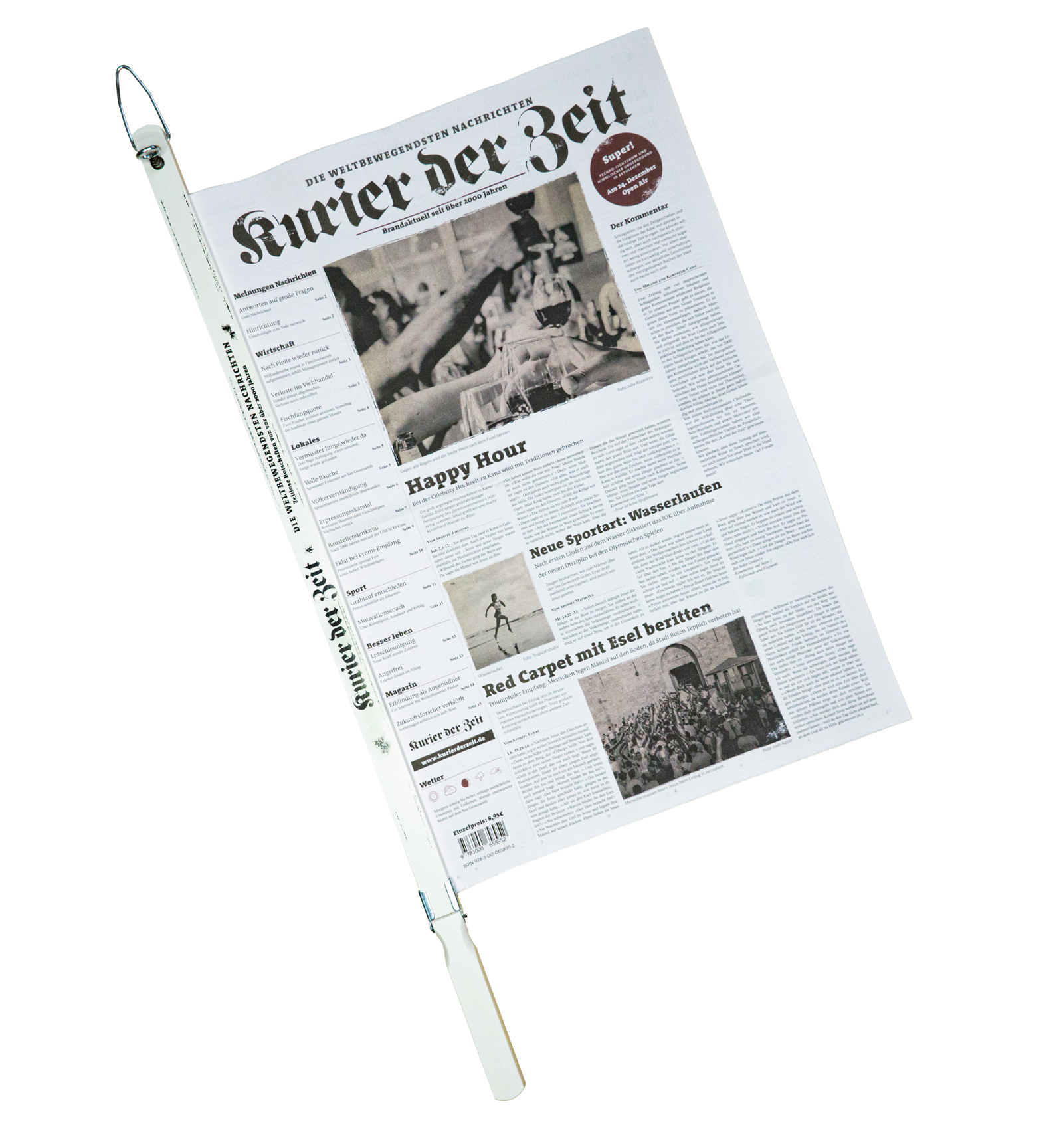 KdZ_Zeitung-Zeitungsstange Bild: Kurier der Zeit mit Zeitungsstange
