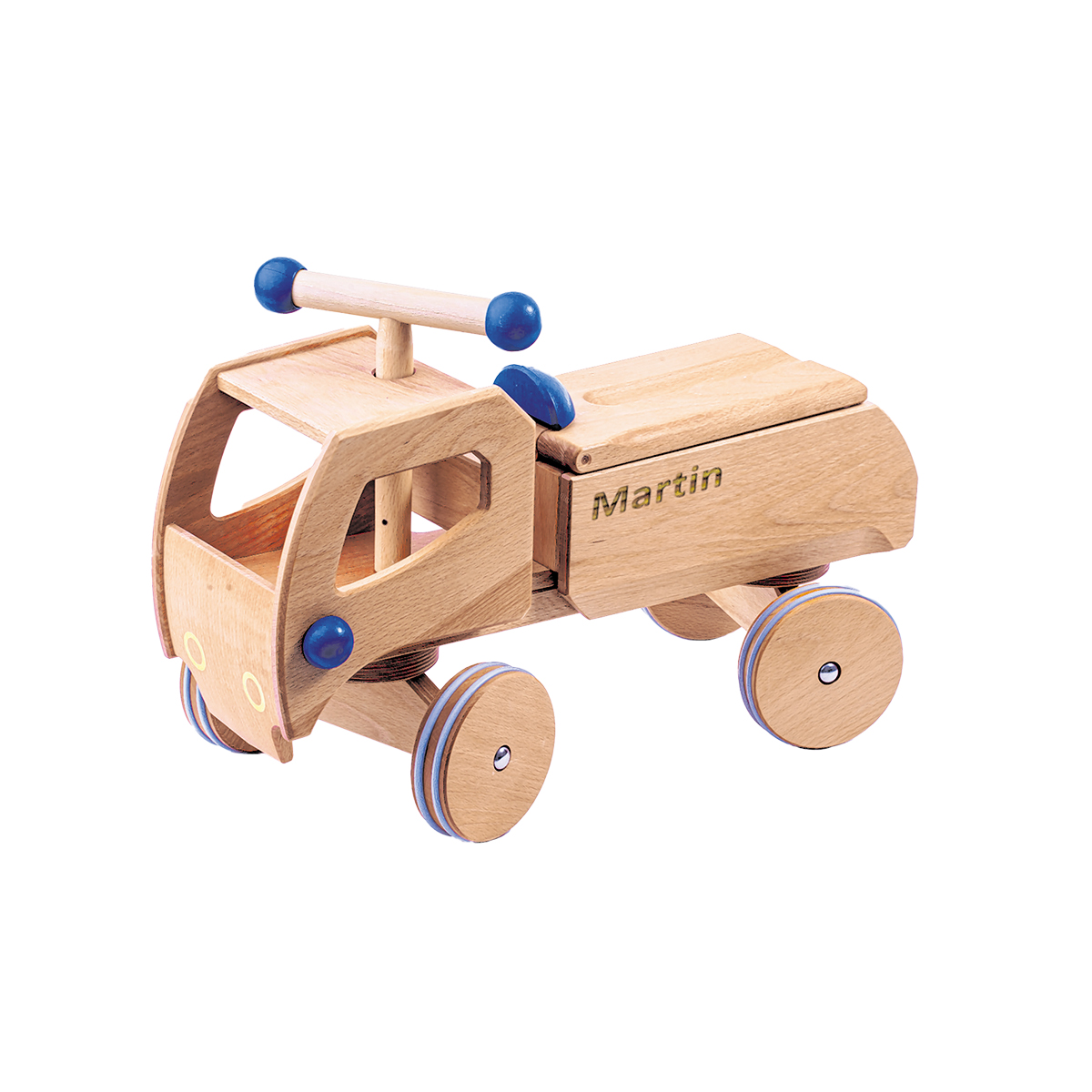 Dynamiko_Personalisierung_blau_1200x1200px Bild: Holzrutschauto "Fred"