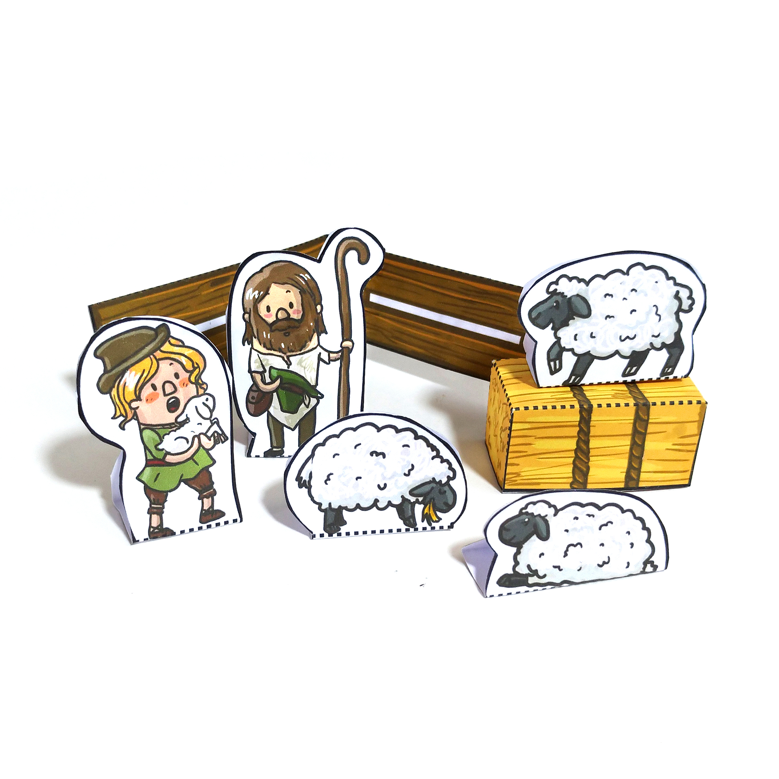 Weihnachtskrippe-Hirten-und-Schafe Bild: