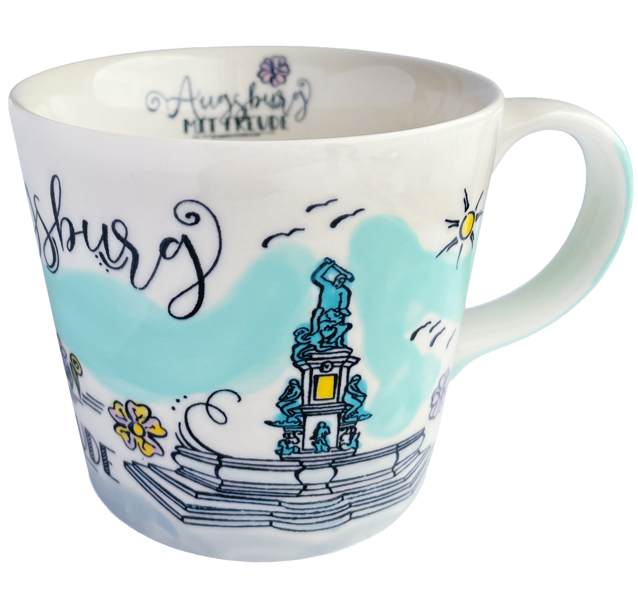 Augsburg Tasse Edition 3 "Mit Freude" Pokal, Kunst, Porzellan, Töpferei