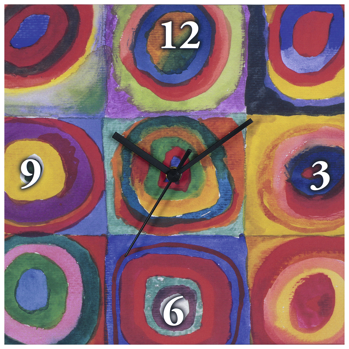 0939006_SL01 Bild: Wassily Kandinsky: Wanduhr "Farbstudie Quadrate"