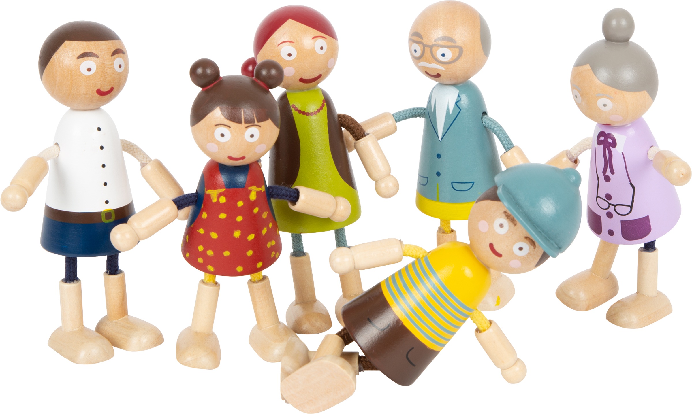 Biegepuppen-Familie aus Holz