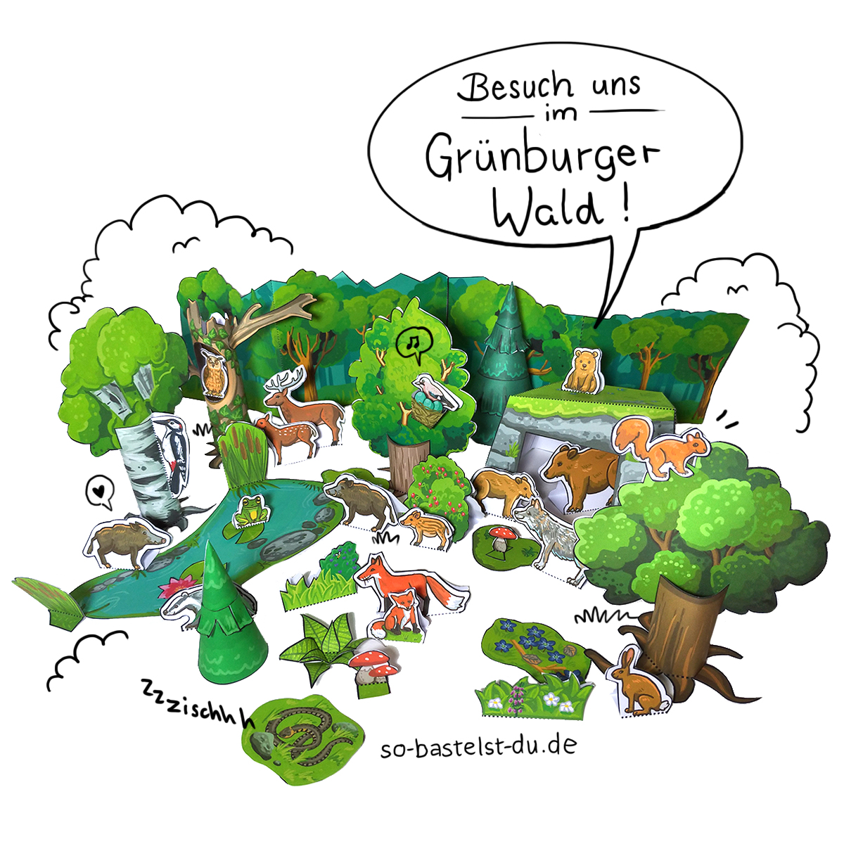 Basteln-Gruenburger-Wald Bild: So bastelst Du - Wald