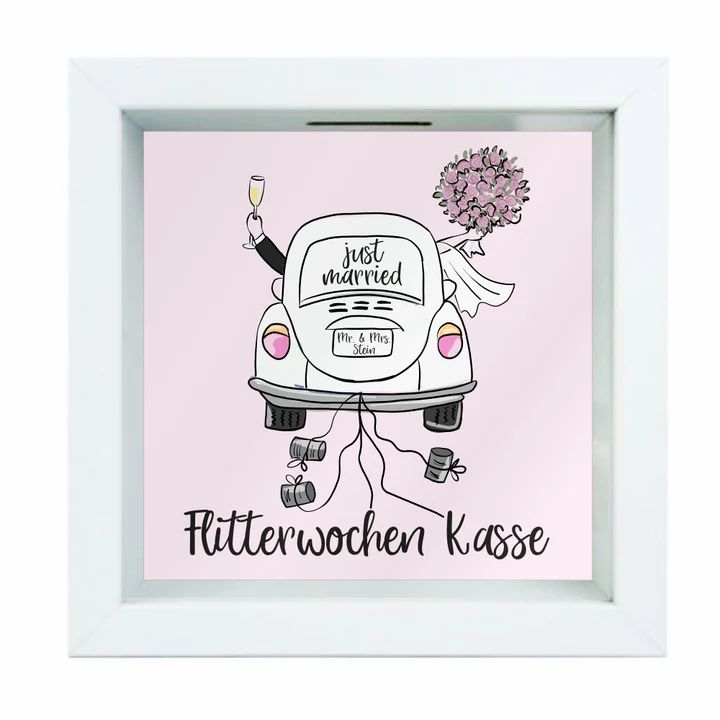 Personalisierbare Spardose - Flitterwochen