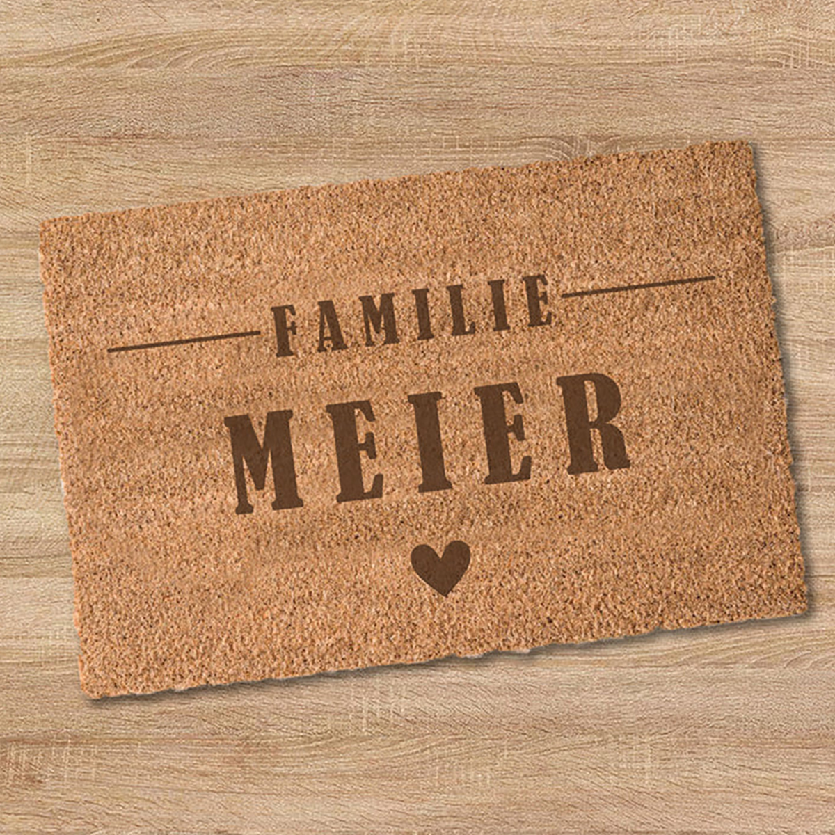 Personalisierbare Kokos-Fußmatte "Familie"