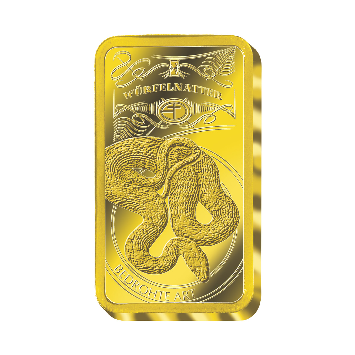 Goldbarren "Bedrohte Tierarten: Würfelnatter" Gold