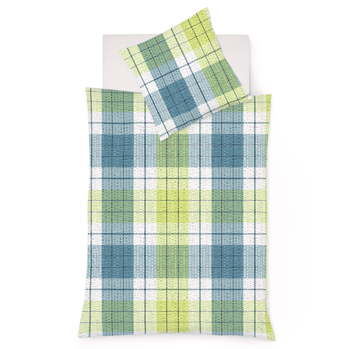 Seersucker-Bettwäsche "Karomuster" Dekoration für Zuhause