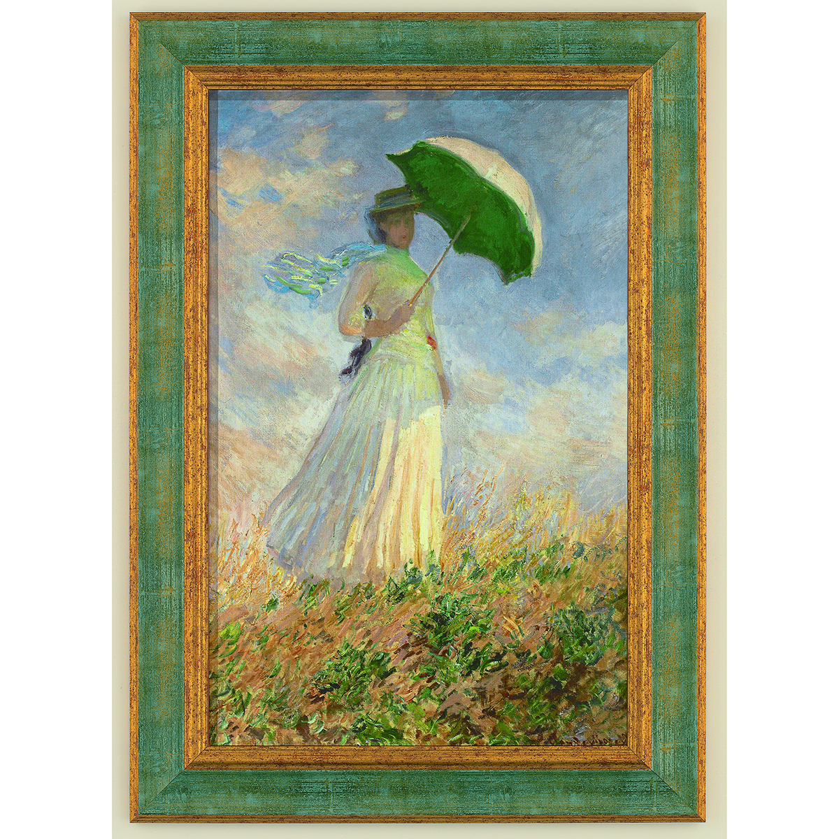 Claude Monet: Bild "Frau mit Sonnenschirm" (1886), gerahmt Bild: Claude Monet: Bild "Frau mit Sonnenschirm" (1886), gerahmt