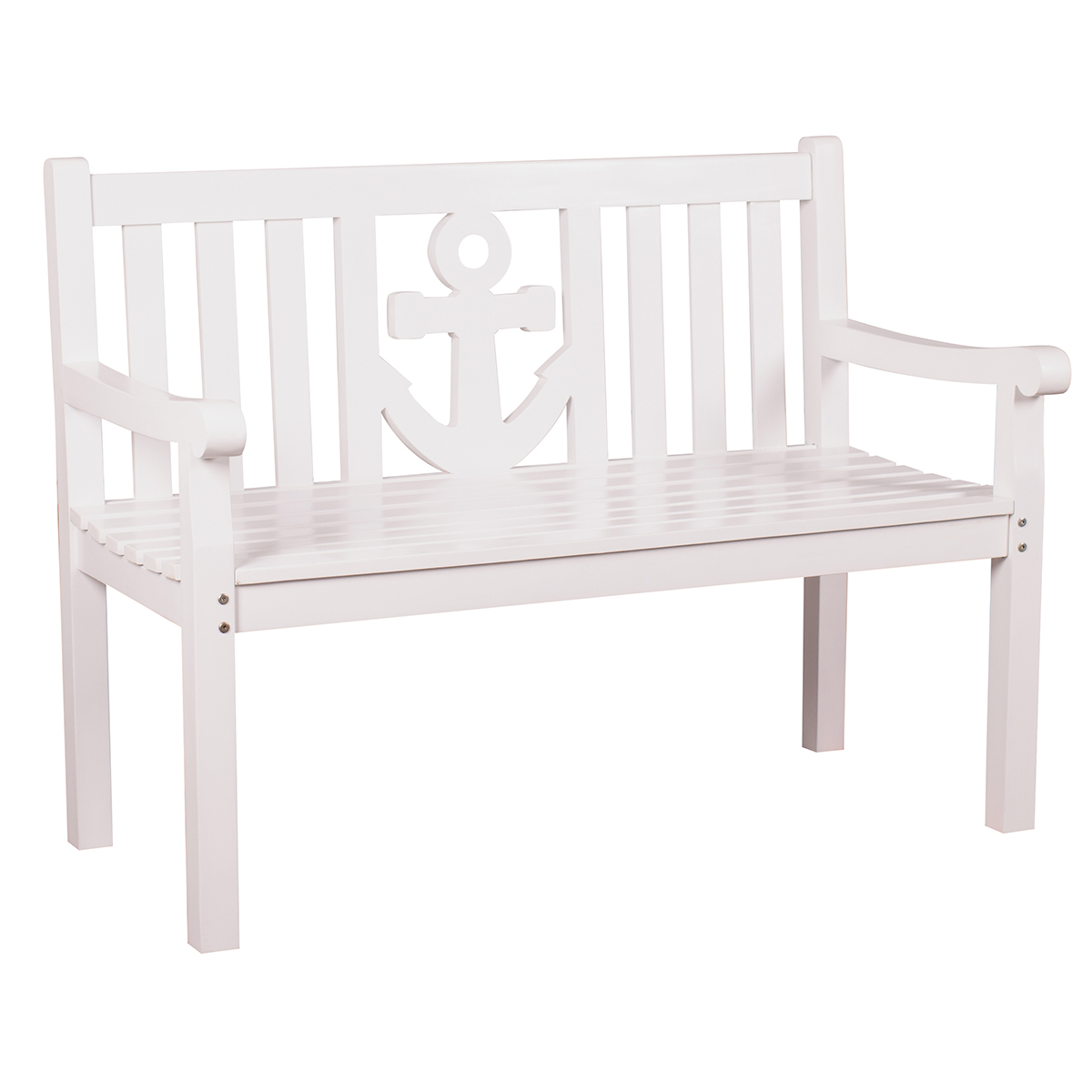 Gartenbank "Anker" weiß Bank, Mobiliar, Krippe, Bett für Säuglinge