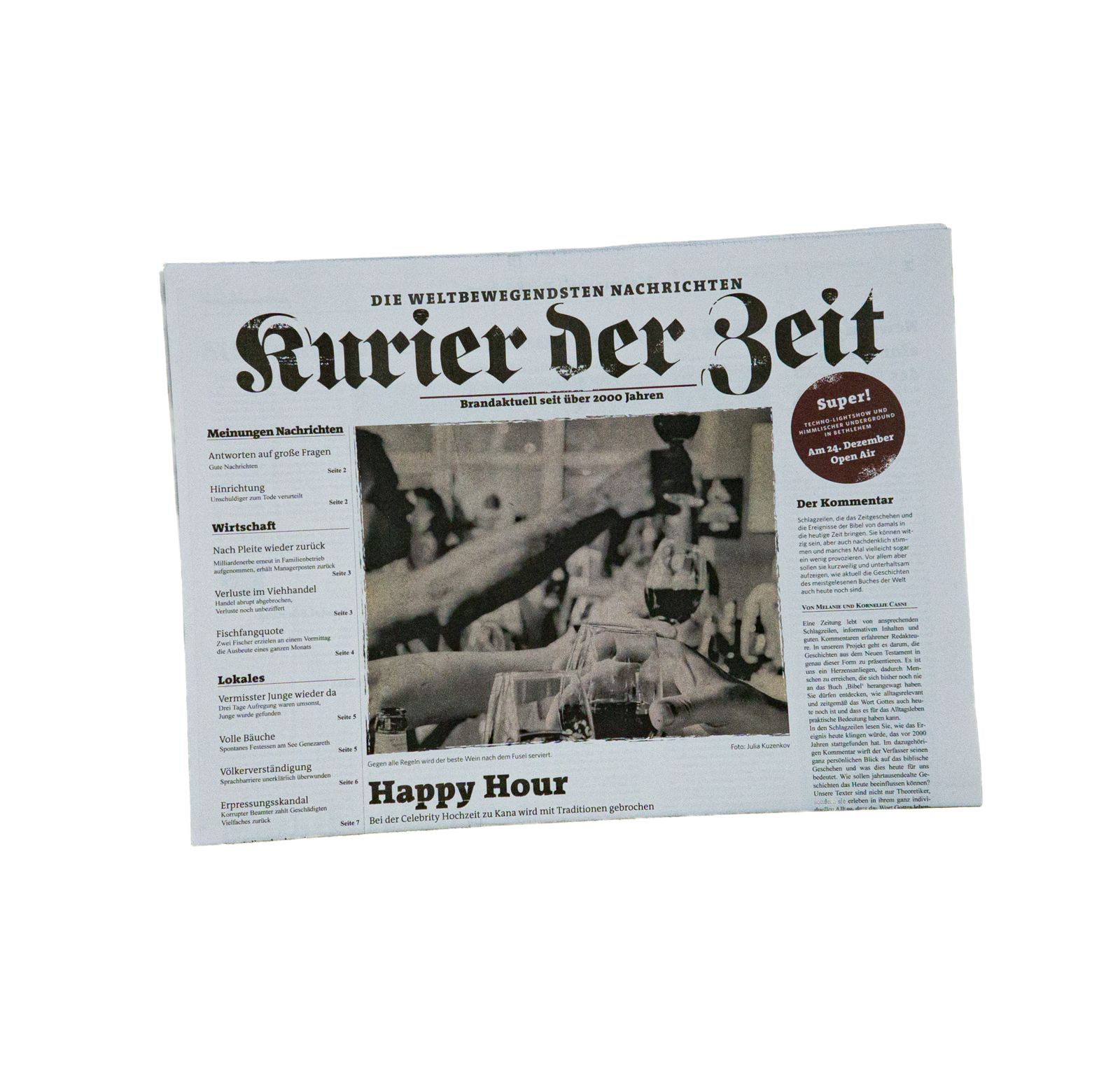 KdZ_Zeitung-Zeitungsfalz Bild: Kurier der Zeit