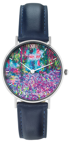 922782 Bild: Künstler-Armbanduhr "Monet - Irisbeet in Monets Garten"