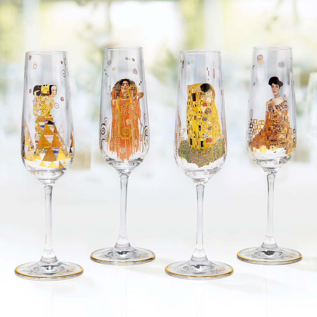 0894240_IN01 Bild: Gustav Klimt: 4-teiliges Sektgläser-Set