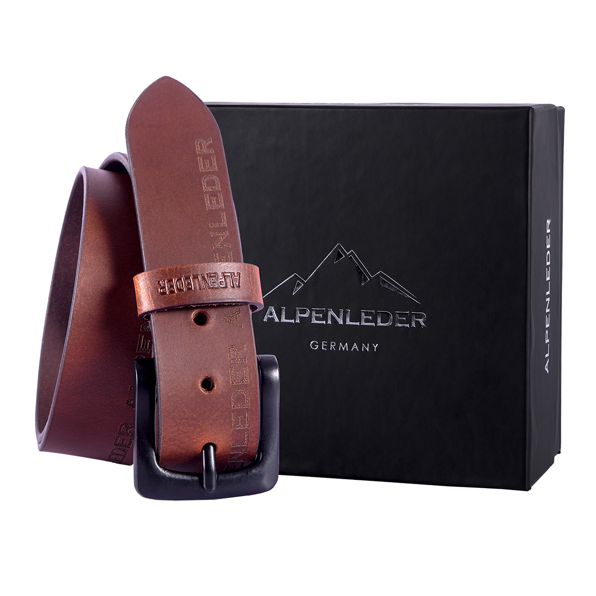 Herrengürtel Alpenleder Cognac