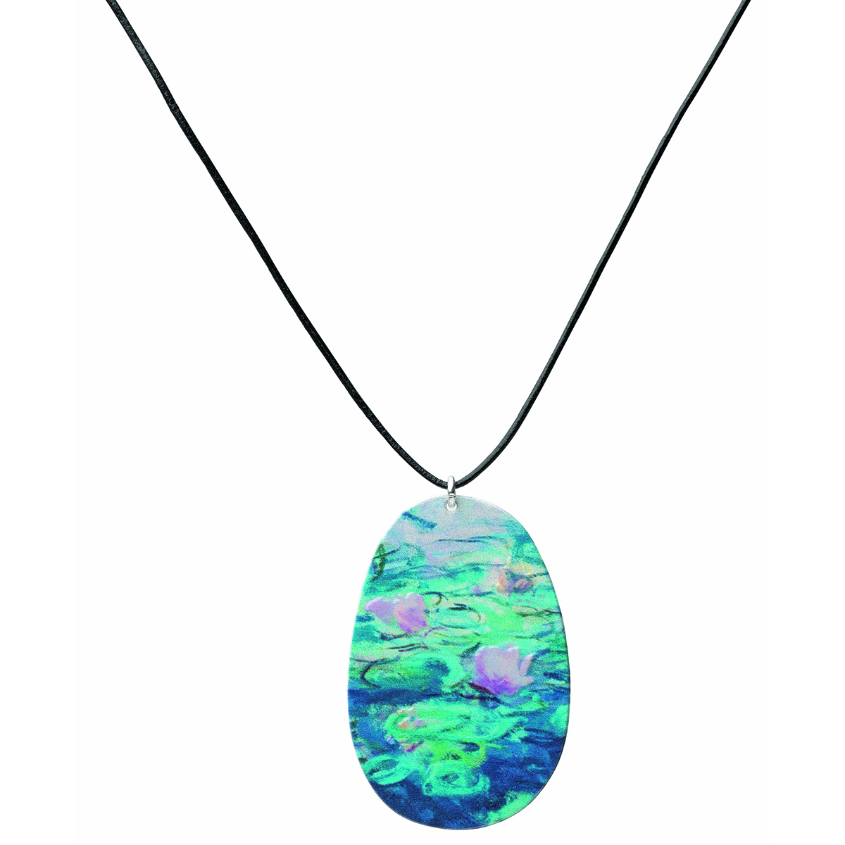 Claude Monet: Collier "Les Nymphéas" mit Lederband Zubehor, Schmuck, Halskette, Edelstein