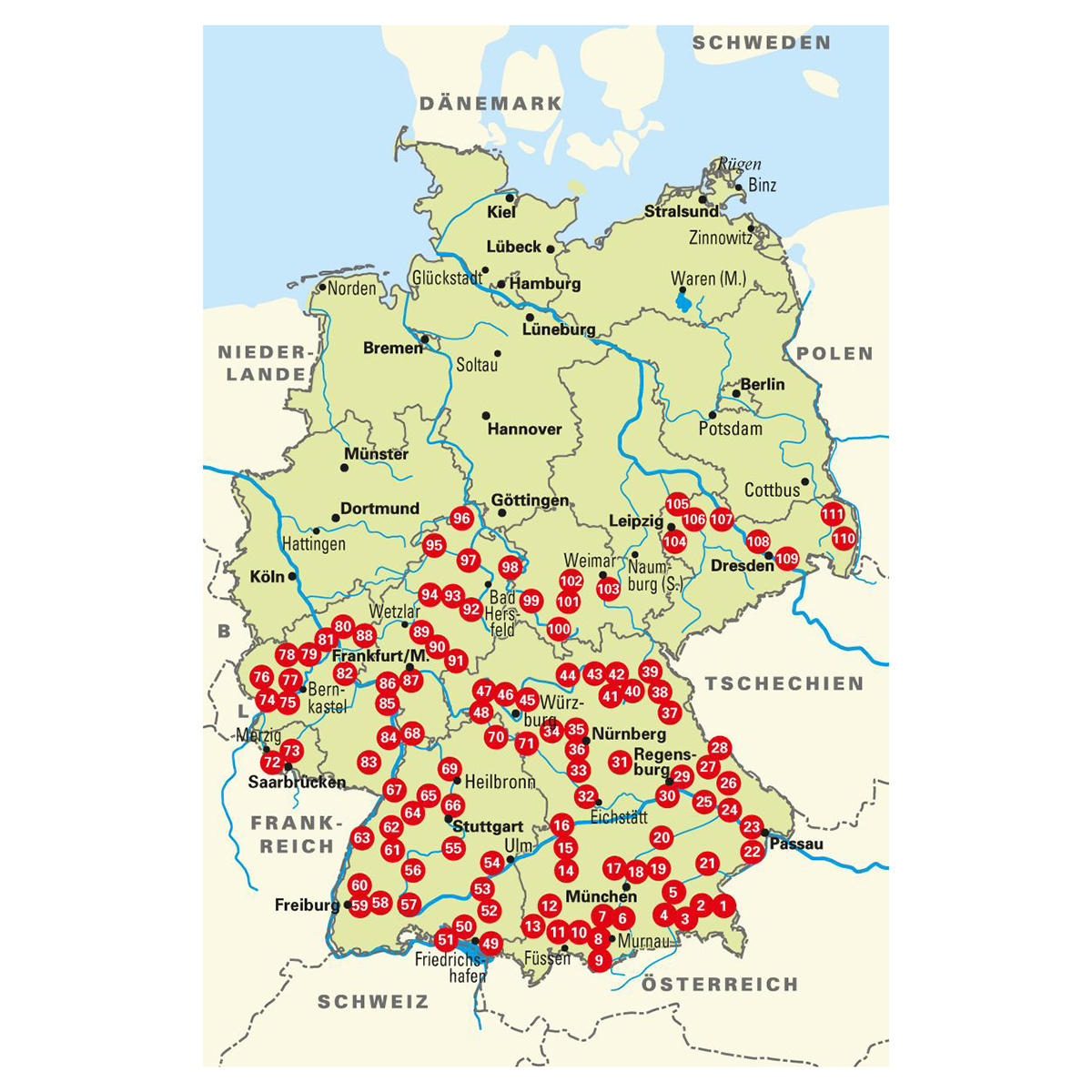 Die 111 schönsten Radtouren in Deutschlands Süden