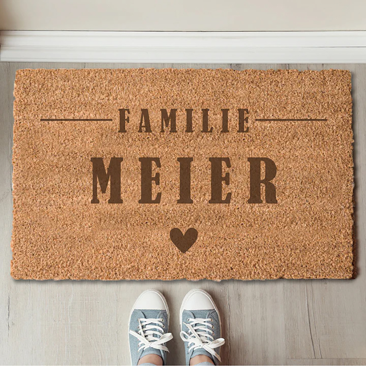 Personalisierbare Kokos-Fußmatte "Familie"