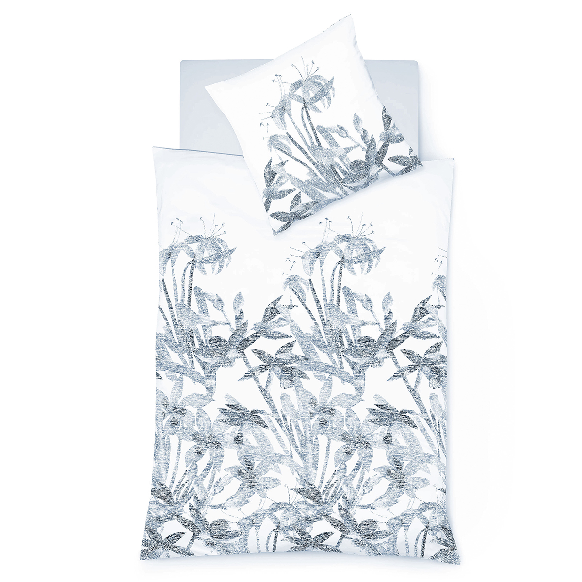 Halbleinen Wendebettwäsche “Provence Cassis“ – blau Bild: Halbleinen Wendebettwäsche “Provence Cassis“ – blau