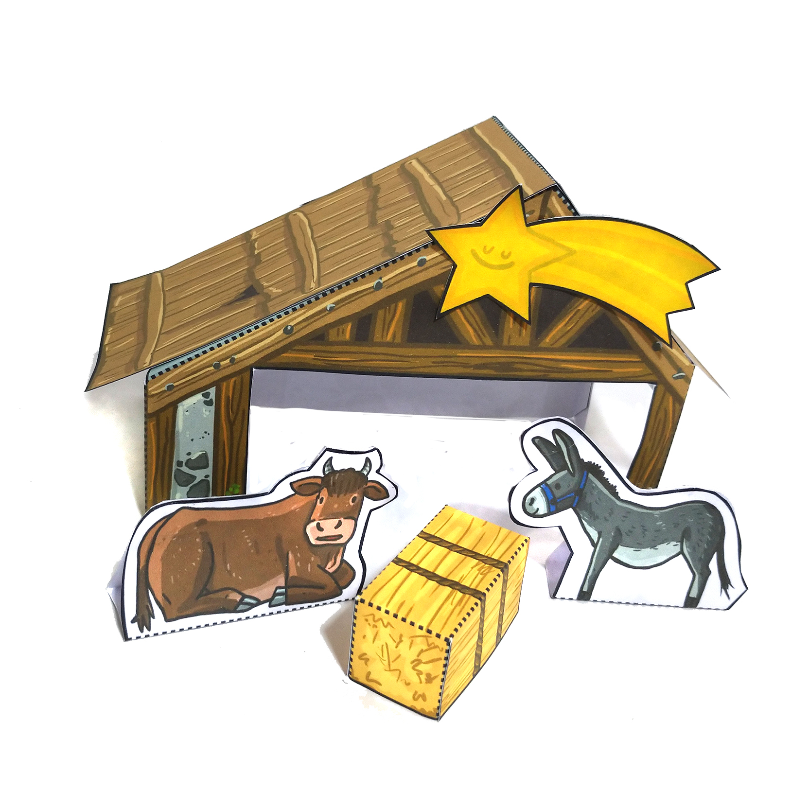 Weihnachtskrippe-Stall-Ochse-und-Esel Bild: