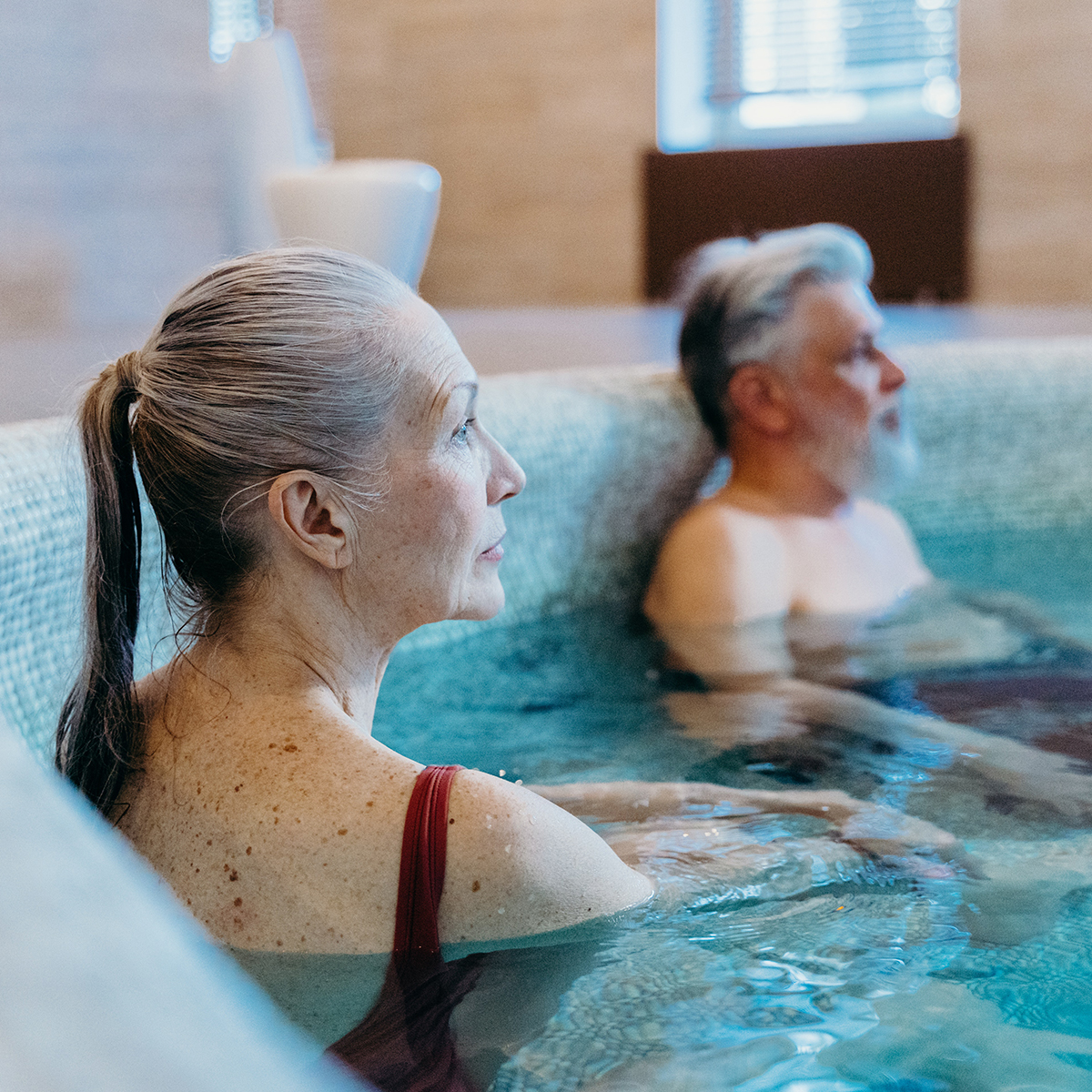 Baden, Whirlpool, Wanne, Person, Frau