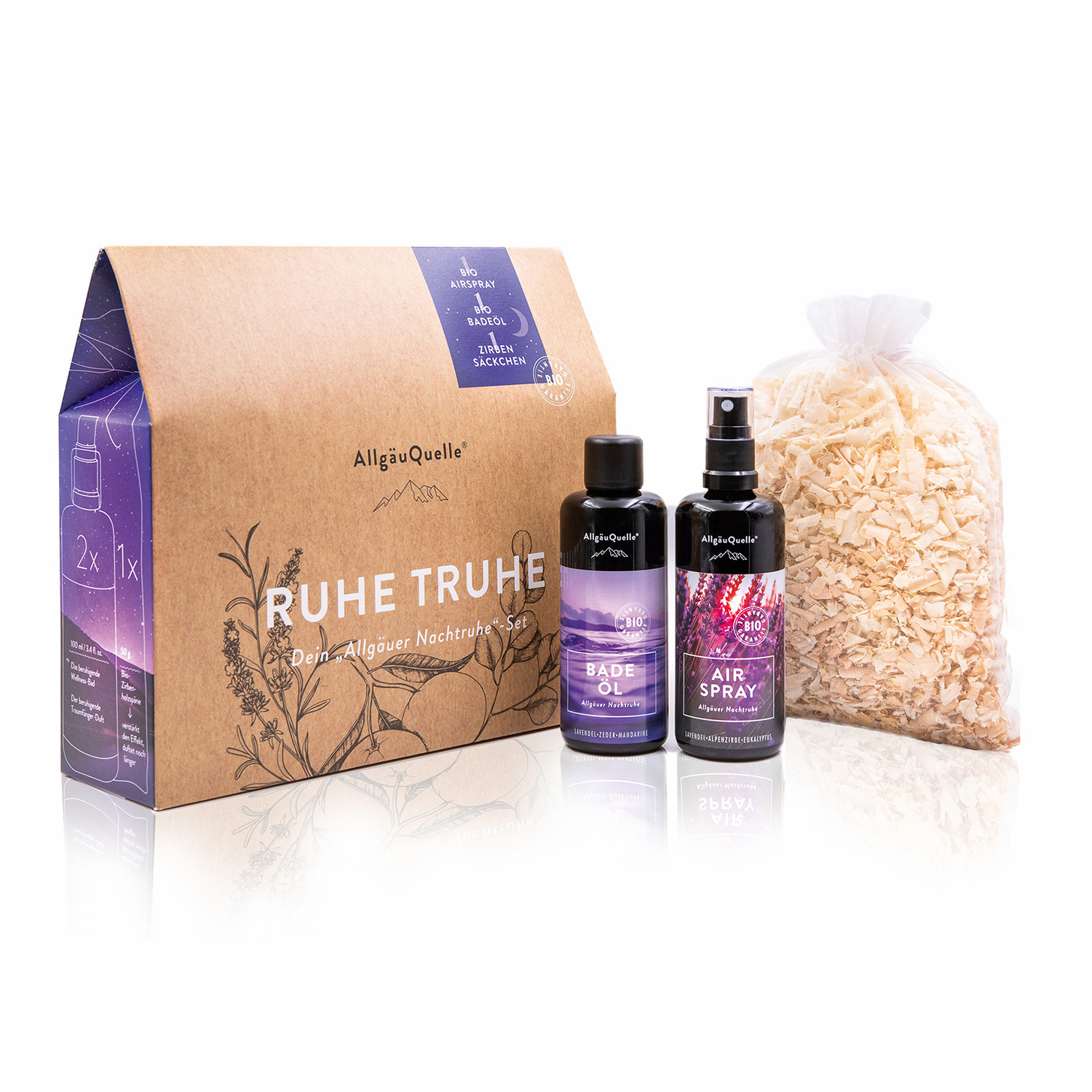 Ruhe_Truhe_Produktbilder Bild: Allgäuer BIO Nachtruhe-Set "Ruhe Truhe"