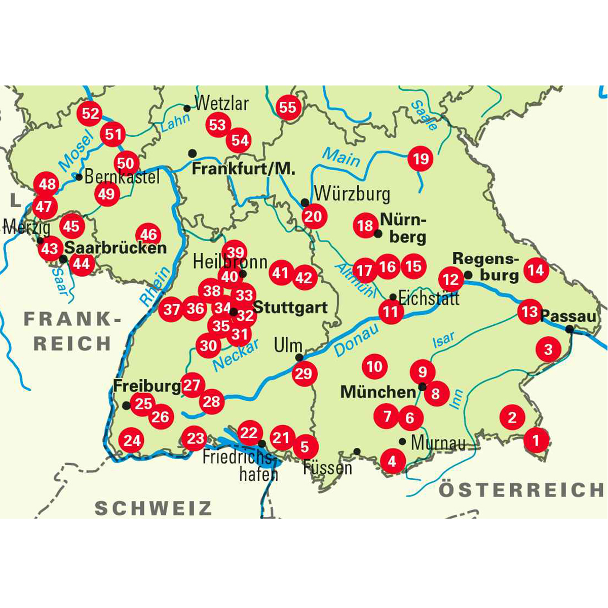 Die 55 schönsten E-Bike-Touren im Süden Deutschlands