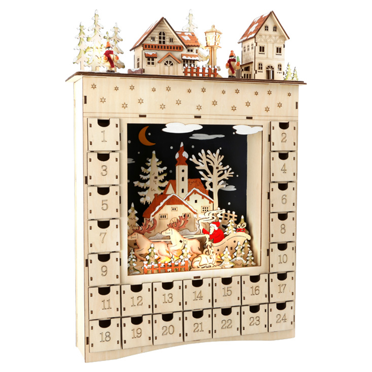 Adventskalender aus Holz "Wintertraum"