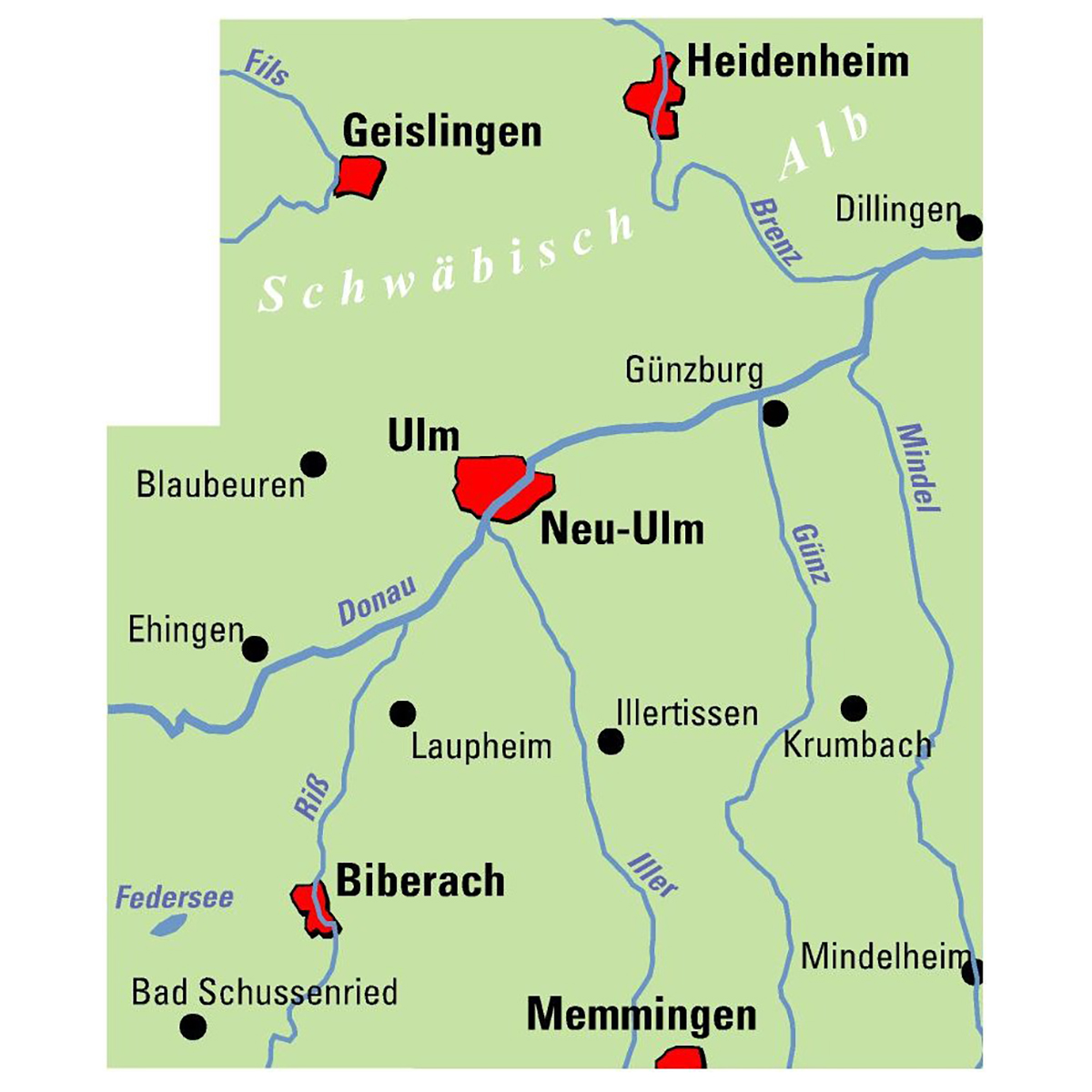 ADFC-Regionalkarte Ulm und Umgebung