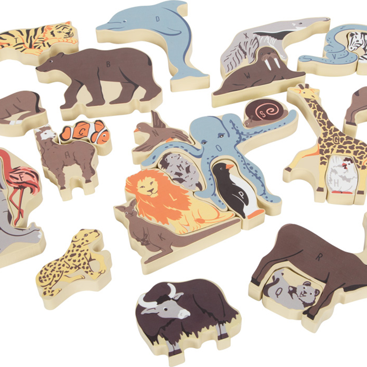 12465_small_foot_Buchstabenpuzzle_Tiere_liegend_Buchstabenseite Bild: Buchstabenpuzzle Tiere