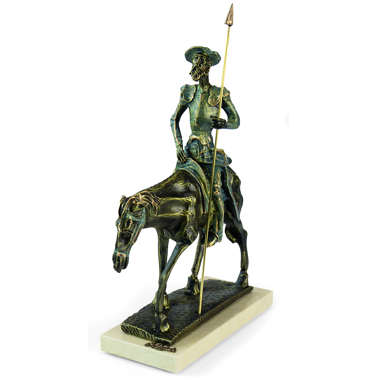 Angeles Anglada: Skulptur "Don Quichotte" Figur, Bronze, Person, Figur, Bronze, Person
