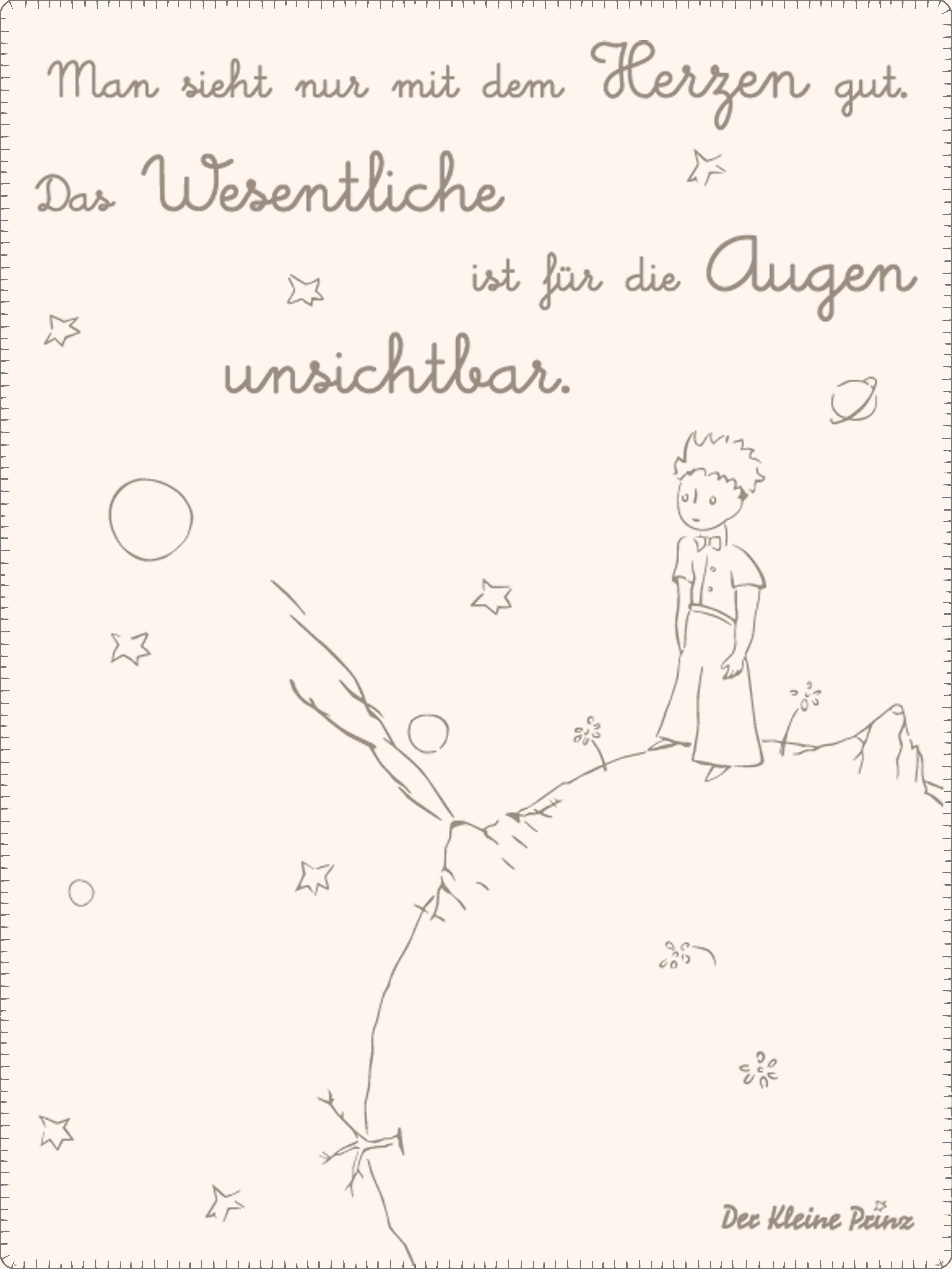 Kuscheldecke-Der-Kleine-Prinz-Herz Bild: Kinderdecke kleiner Prinz 150 x 200 cm - verschiedene Motive