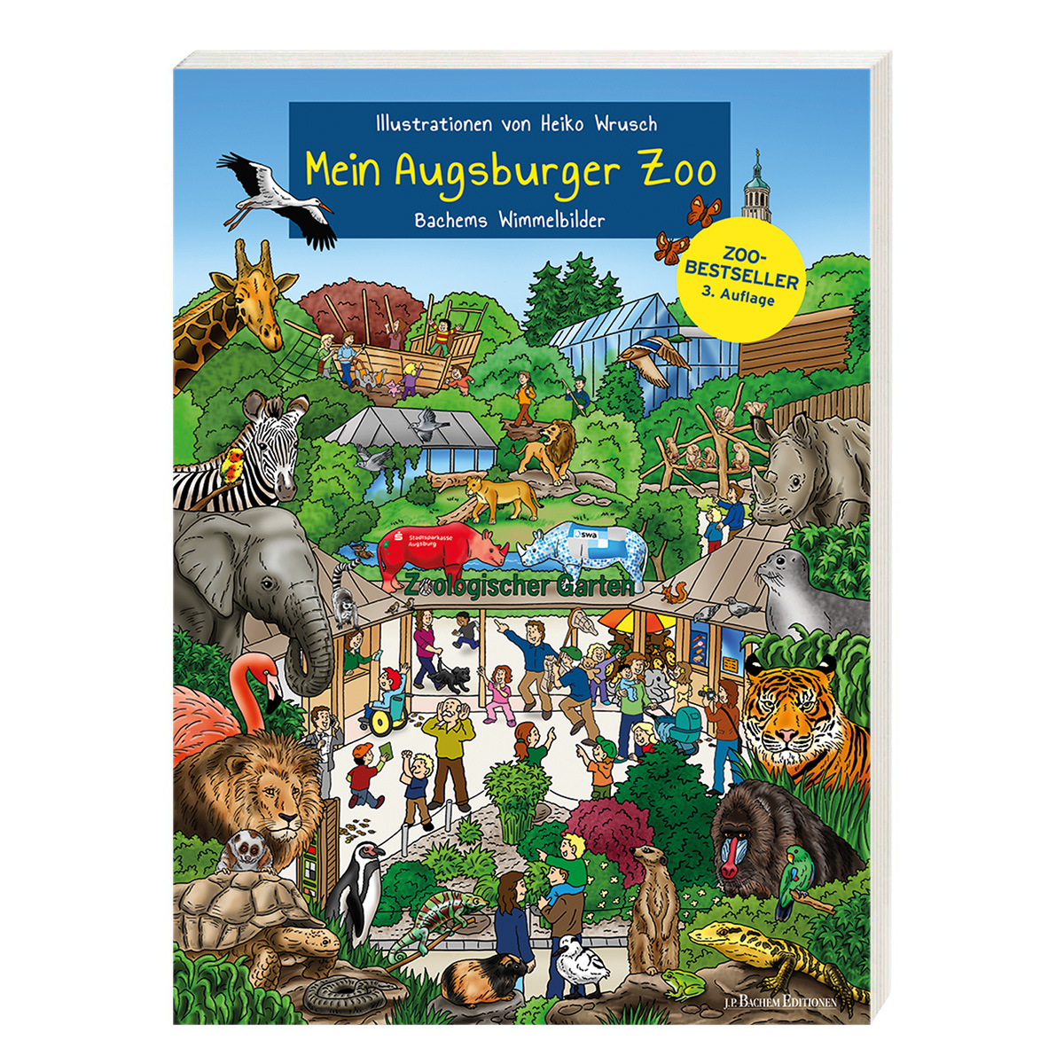 1200x1200px_Wimmelbuch_Augsburger-Zoo_Titel Bild: Wimmelbilderbuch "Mein Augsburger Zoo"
