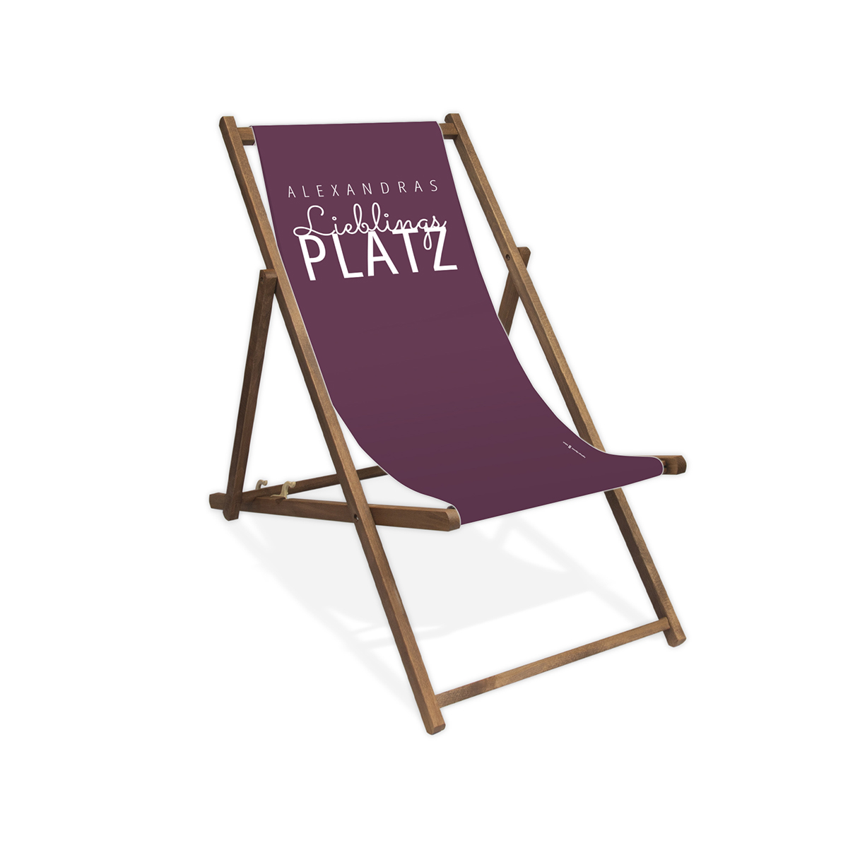 classico_lieblingsplatz-lila-name_1200x1200_RGB Bild: Holz-Liegestuhl "Lieblingsplatz" - aubergine
