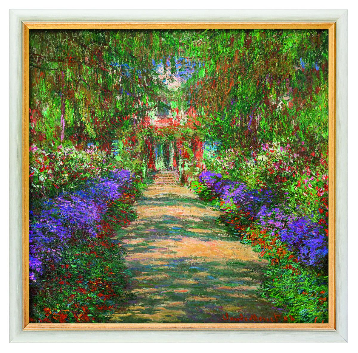 940127_SL01-Garten-in-Giverny Bild: Claude Monet: Bild "Garten in Giverny" (1902), gerahmt