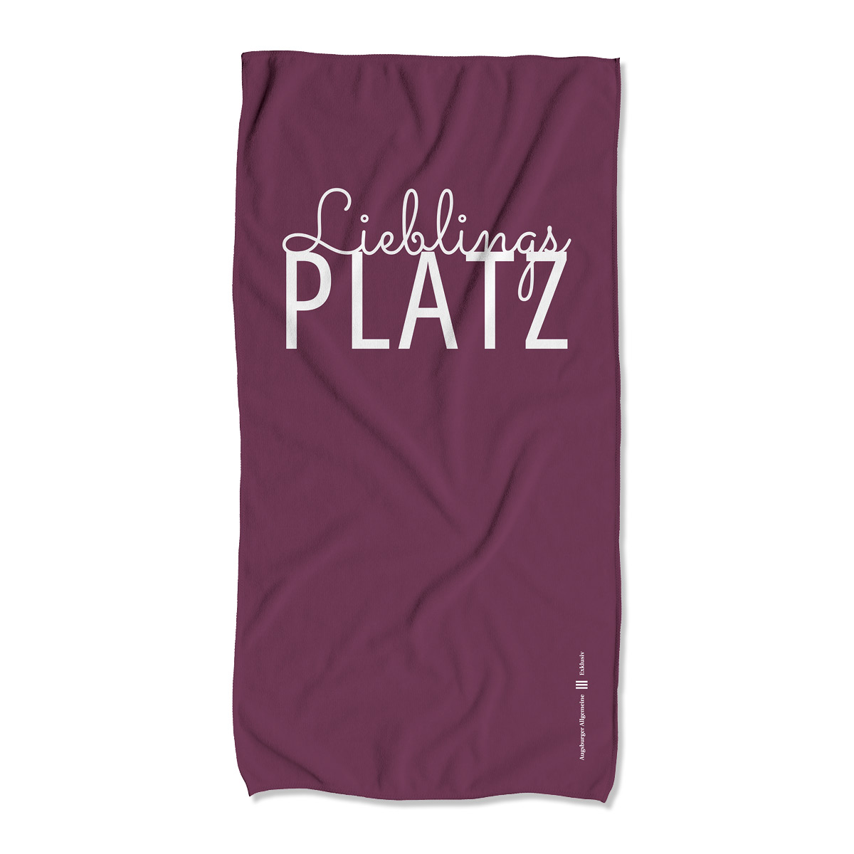 Liege- oder Saunatuch "Lieblingsplatz" - aubergine