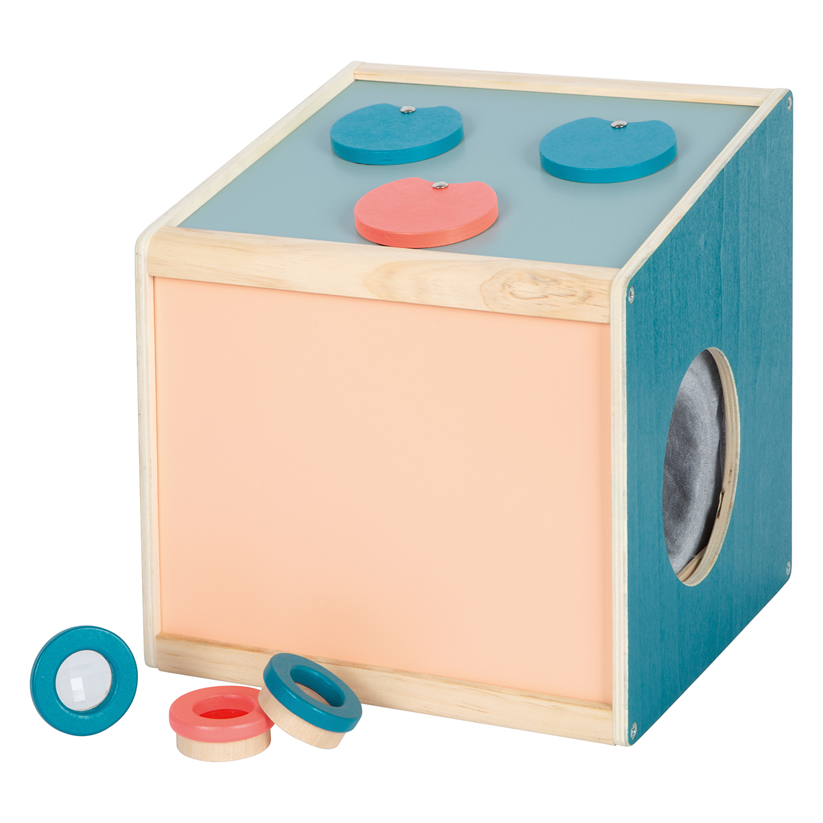 12466_small_foot_Sinnes_und_Fuehlbox_Sensory_guckloscher_verschlossen_abnehmbar Bild: Sinnes- und Fühlbox "Sensory“