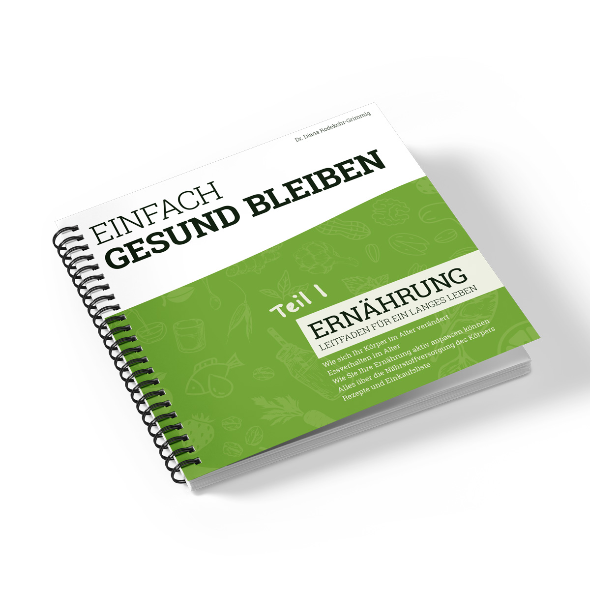 Einfach gesund bleiben Teil 1: "Ernährung" Seite, Text, Visitenkarte, Papier, Werbung
