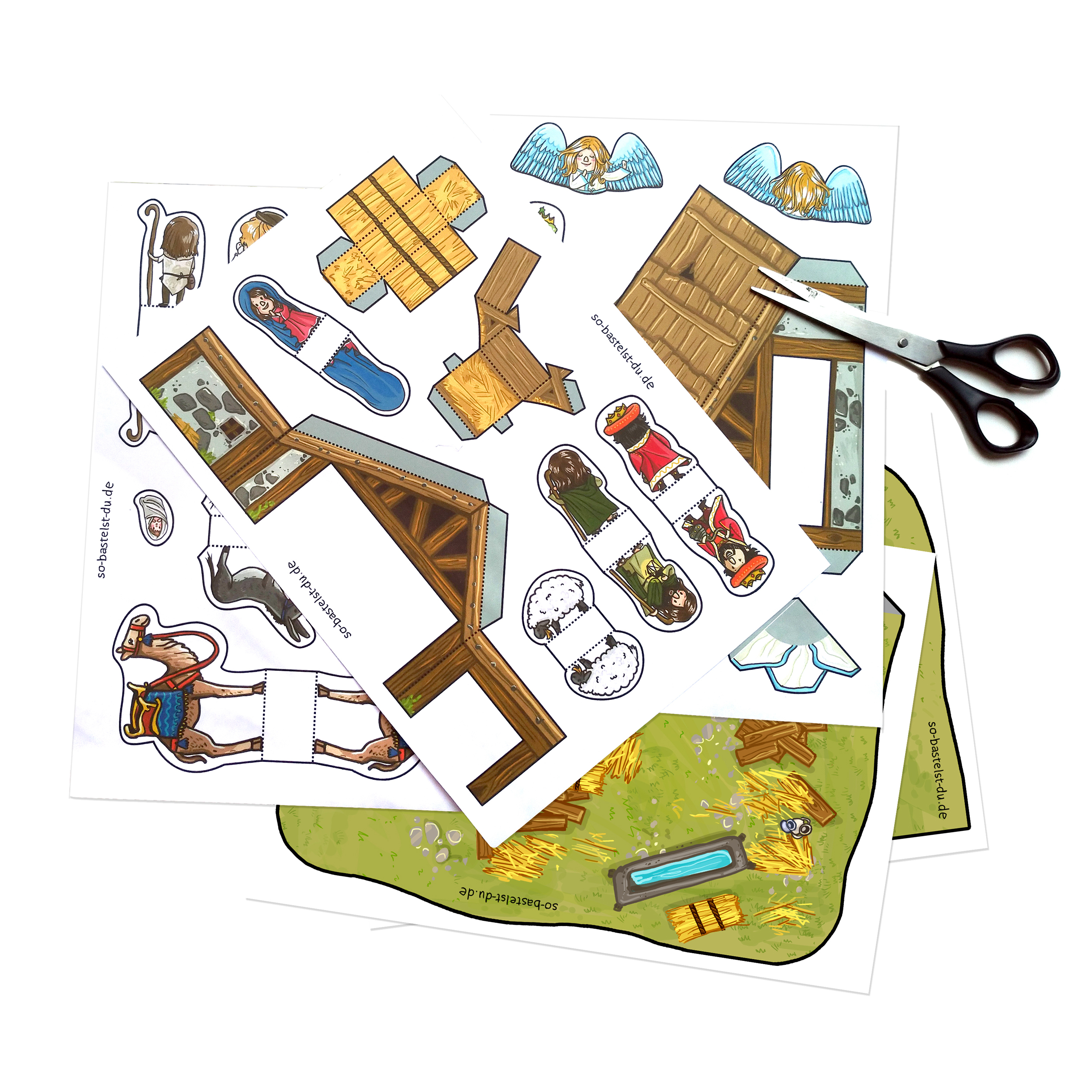 Weihnachten-Krippe-basteln-Bastelboegen Bild: