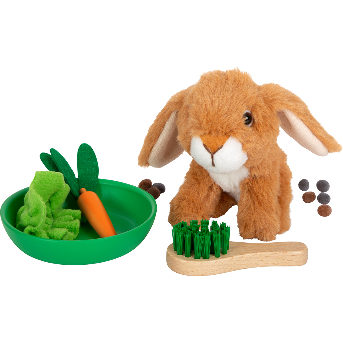 12399_small_foot_Hasenstall_Hase_Futternapf_Buerste Bild: