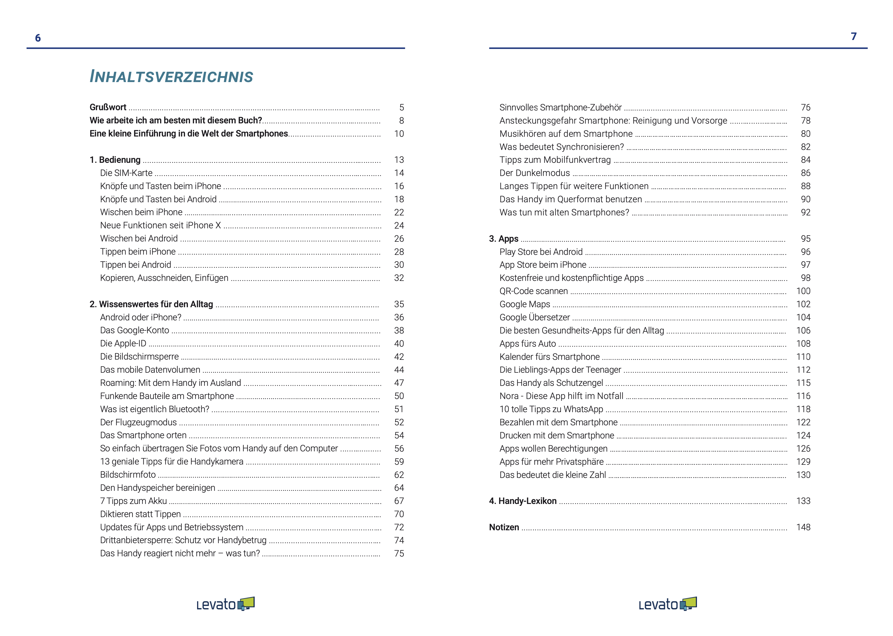 Levato-Smartphone-Handbuch-Inhalt Bild:
