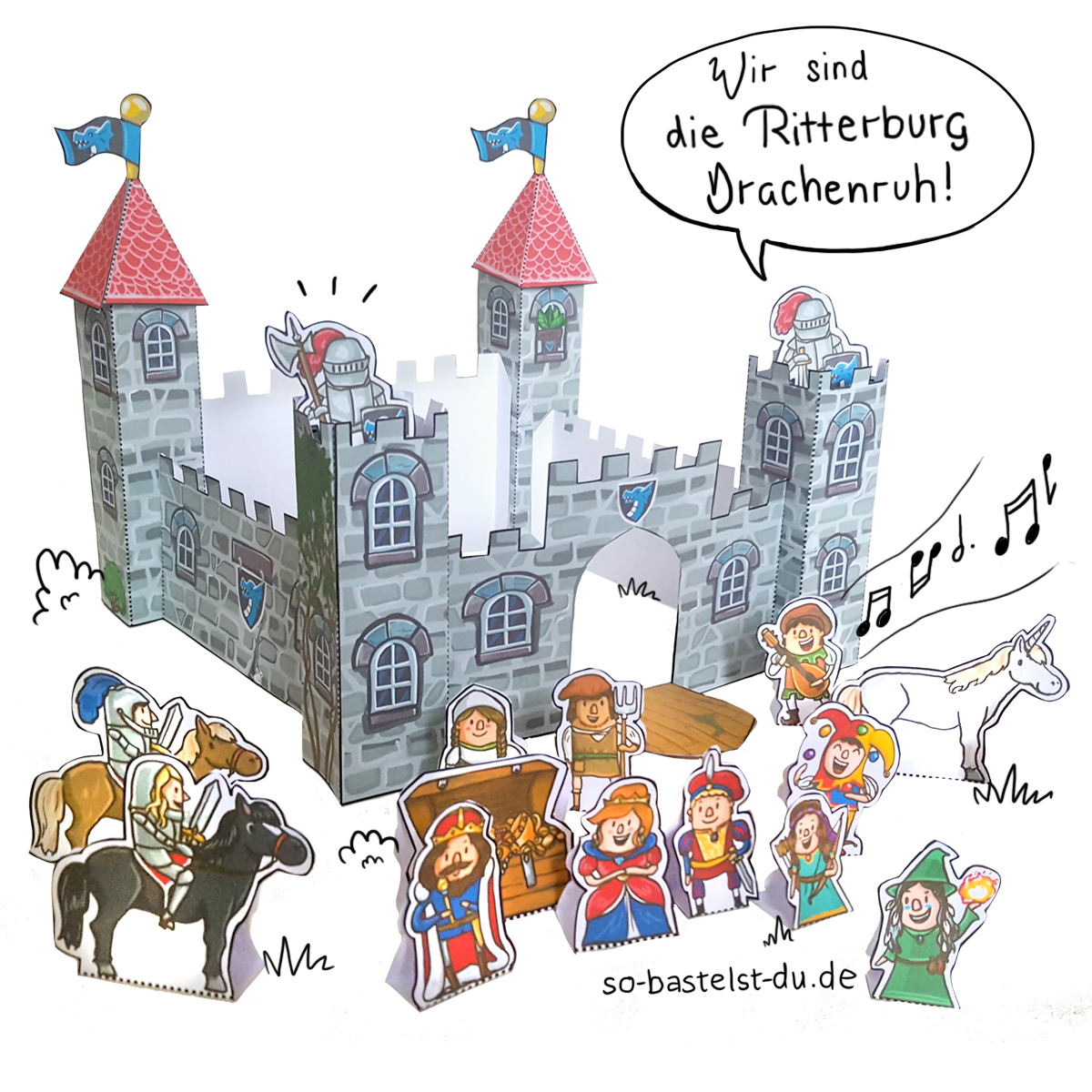 Basteln-Ritterburg-Drachenruh Bild: So bastelst Du - Ritterburg