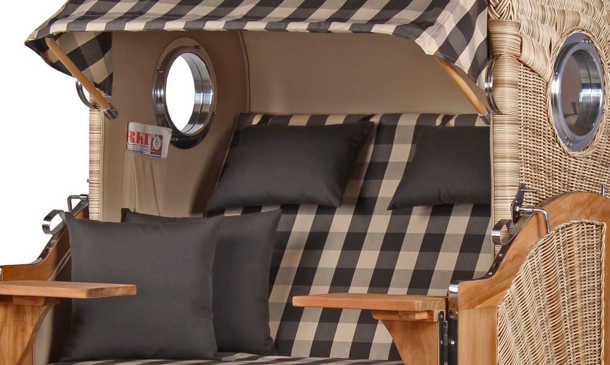 Strandkorb-Duene-Teak-Bullauge-PE-shell-Dessin-505_01405_3 Bild: