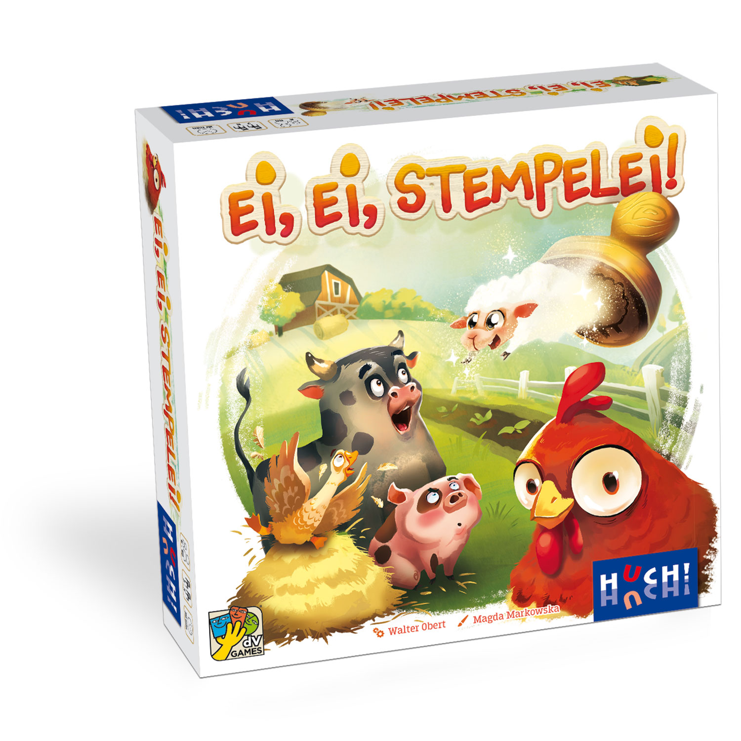 Kinderspiel-ei-ei-Stempelei-von-huch-4260071883322-A-Box Bild: Würfel- und Stempelspiel "Ei, Ei Stempelei!"