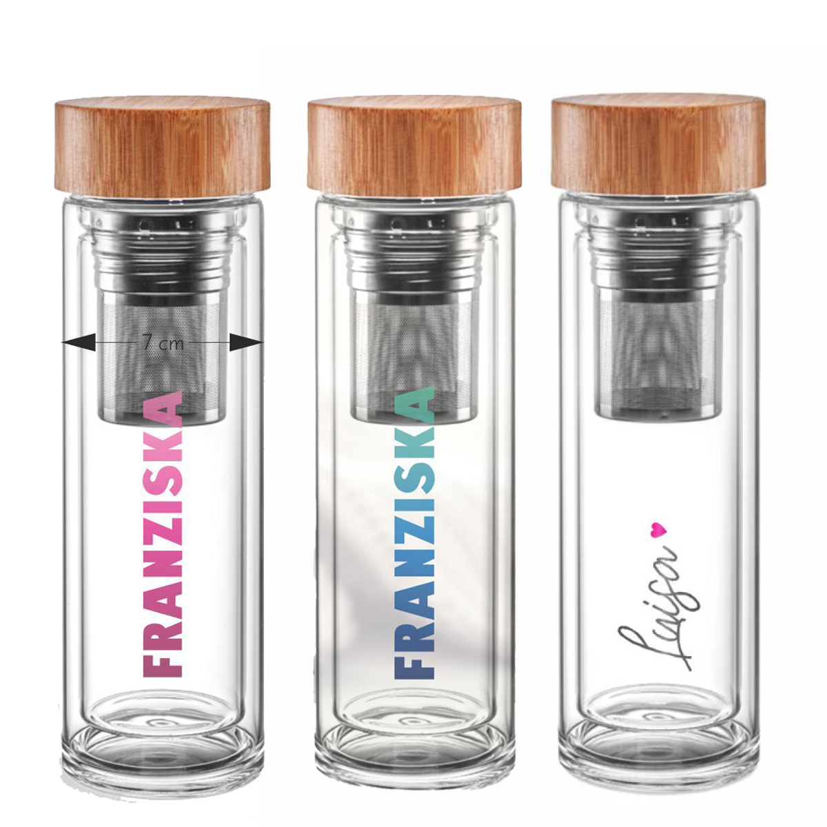 Personalisierbare Thermos-Glasflasche 